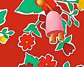 Flowers Red Background