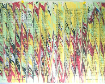 marbelized paper with special effects (6), upcycled