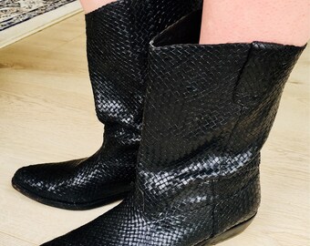 Cole Haan Basket Weave Cowboy Boots