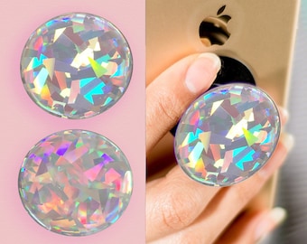 luxury custom made holographic rainbow soft gemstone decal/sticker