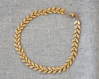 Chevron chain matte gold-plate bracelet