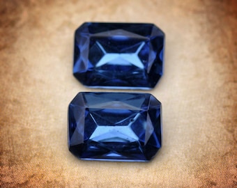 18xs13mm Montana Blue Sapphire Glass faceted Gems, Czechslovakia, Quantity 2