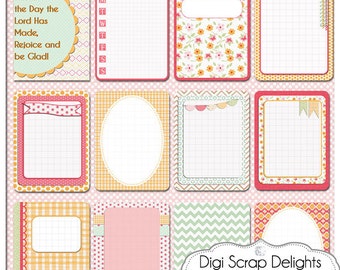 2 Dollar Sale! Pretty Bible Journal Cards, Project Life Inspired 3x4 Printable PDF & PNG, Digital Scrapbooking, Instant Download