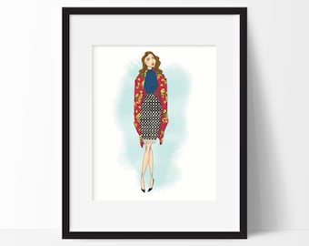 Autumnal Luxe Fashion Illustration Print