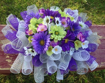 Blue and Gold Headstone Saddle with Roses for Men