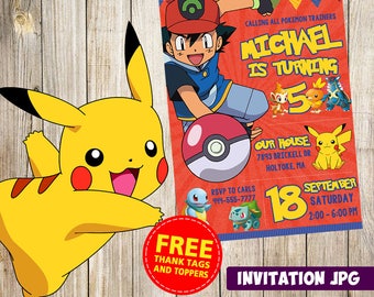 Pokemon Invitation, Pokemon Party, Pokemon Birthday Invitation, Girl Pokemon Invitation, Boy Pokemon Invitation, Pokemon GO Theme Printables