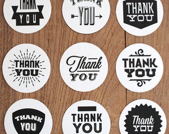 Waterproof Thank You Circle Stickers (2 x 2in)