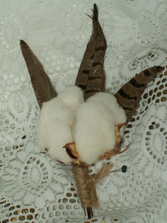 Cotton Boll Boutonniere