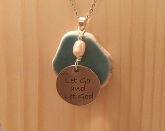 Inspirational Sea Pottery / Sea Glass Necklace