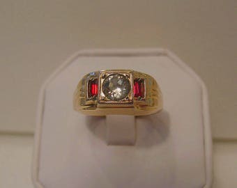 Men's Vintage / Antique Art Deco Rolled Gold Dinner Ring- Designer Signed