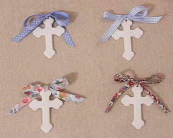 1 cross in fine China 7 cm, choose which Liberty Ribbon