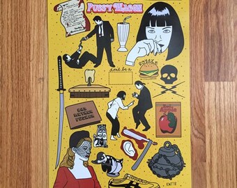 Quentin Tarantino Tattoo Flash Sheet