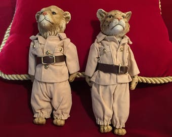Vintage Lion and Cheetah Safari Figurines