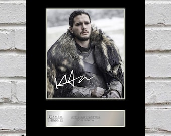 Kit Harington - Jon Snow 10x8 Mounted Signed Photo Print Game of Thrones
