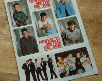 Vintage NKOTB New Kids On The Block Sticker Sheet From 1989