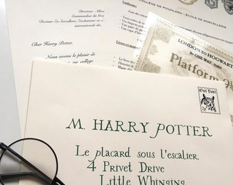 Lettre d'admission personnalisée pour Poudlard - Français - inspirée Harry Potter