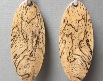 Sindora Burl Exotic Earrings Exotic Wood Long Dangle Handcrafted repurposed ExoticWoodJewelryAnd Ecofriendly