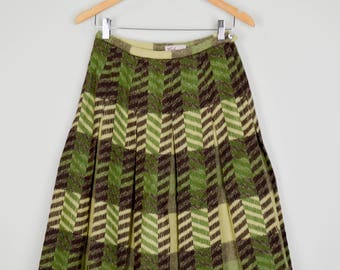 70s Wool Skirt, Vintage clothing, 70s Clothing, Plaid Pleated Skirt, Midi Skirt 27, High Waisted Skirt, Vintage Clothes, Retro Skirt