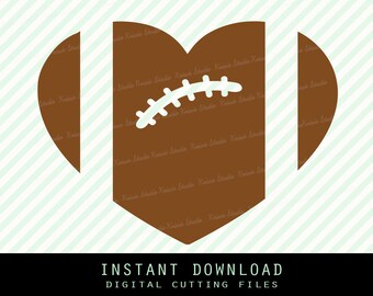 Download Football heart svg | Etsy