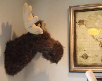 Large Moose Head - Faux Moose Taxidermy - Moose Decoration Wall Hangings - Faux Animal Heads by JoJo's Bootique