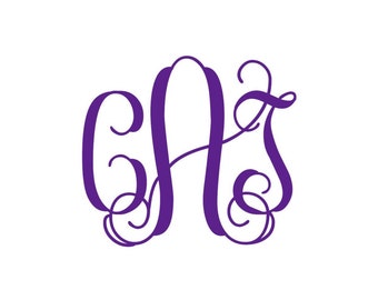 Interlocking monogram vinyl letters