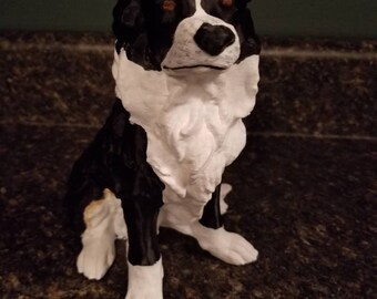 Hand Painted Customized Border Collie Statue