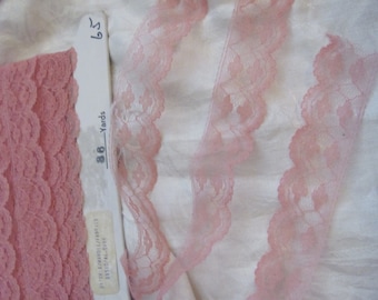 Pretty Pink Lace Sewing Trim - 1" Inch Wide - 3 Yards Length #13P