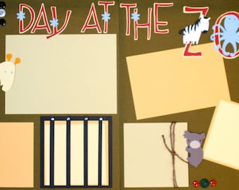 A Day at the Zoo 12x12 Premade Scrapbook Layout