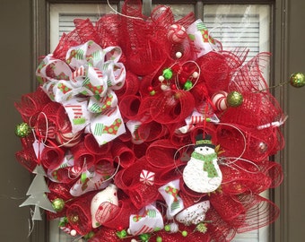Funky Red and green Christmas Wreath on sale now was 64