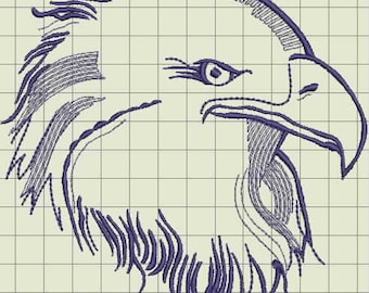 Eagle Head Embroidery Design