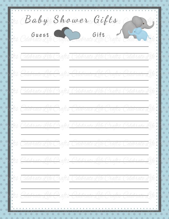 baby shower supply checklist
