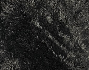 Black Pile with Tassel Faux Fur Fabric by the Yard Style - 5050