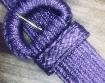 Straw Belt - Purple Straw Belt - Belt for Women - Vintage Belt