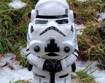 IMPERIAL STORMTROOPER (new & improved) Star Wars custom unique hand painted garden gnome