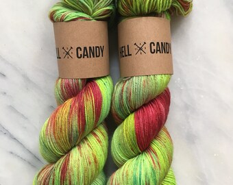 PARAKEET - hand dyed by Hellcandy superwash merino nylon sock weight yarn