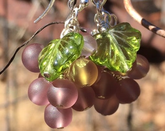 Dangling Grape Cluster Earrings