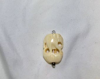 Vintage Celluloid Elephant Pendant