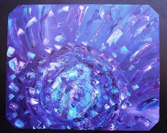 Abstract painting-art-acrylic on canvas "purple gear/Purple Cogwheel"