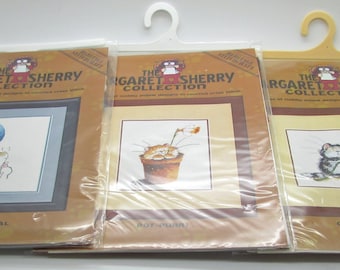 Heritage Stitchcraft The Margaret Sherry Collection Counted Cross Stitch Cul -Purr-It Party Animal Pot Purri Cat Mouse