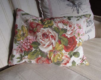 Vintage Rose Fabric Pillow