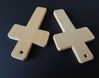 4 Pcs Big 80X47.5(3 3/20" x1 9/10")mm Wood Cross Unfinished Wooden Cross for your handmade (W080)