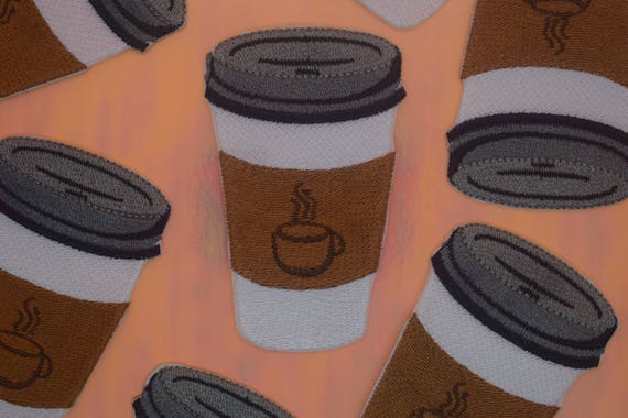 Coffee Cup Iron on Patch