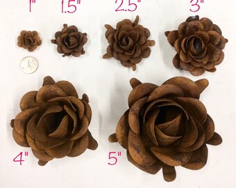 Rustic metal rose-approx 1"
