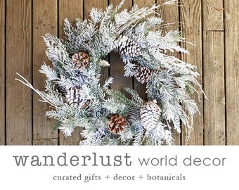 Wreaths, winter wreath, fir wreath, pinecone wreath, farmhouse wreath-everyday wreath-Christmas wreath-front door wreath-white wreath-wreath
