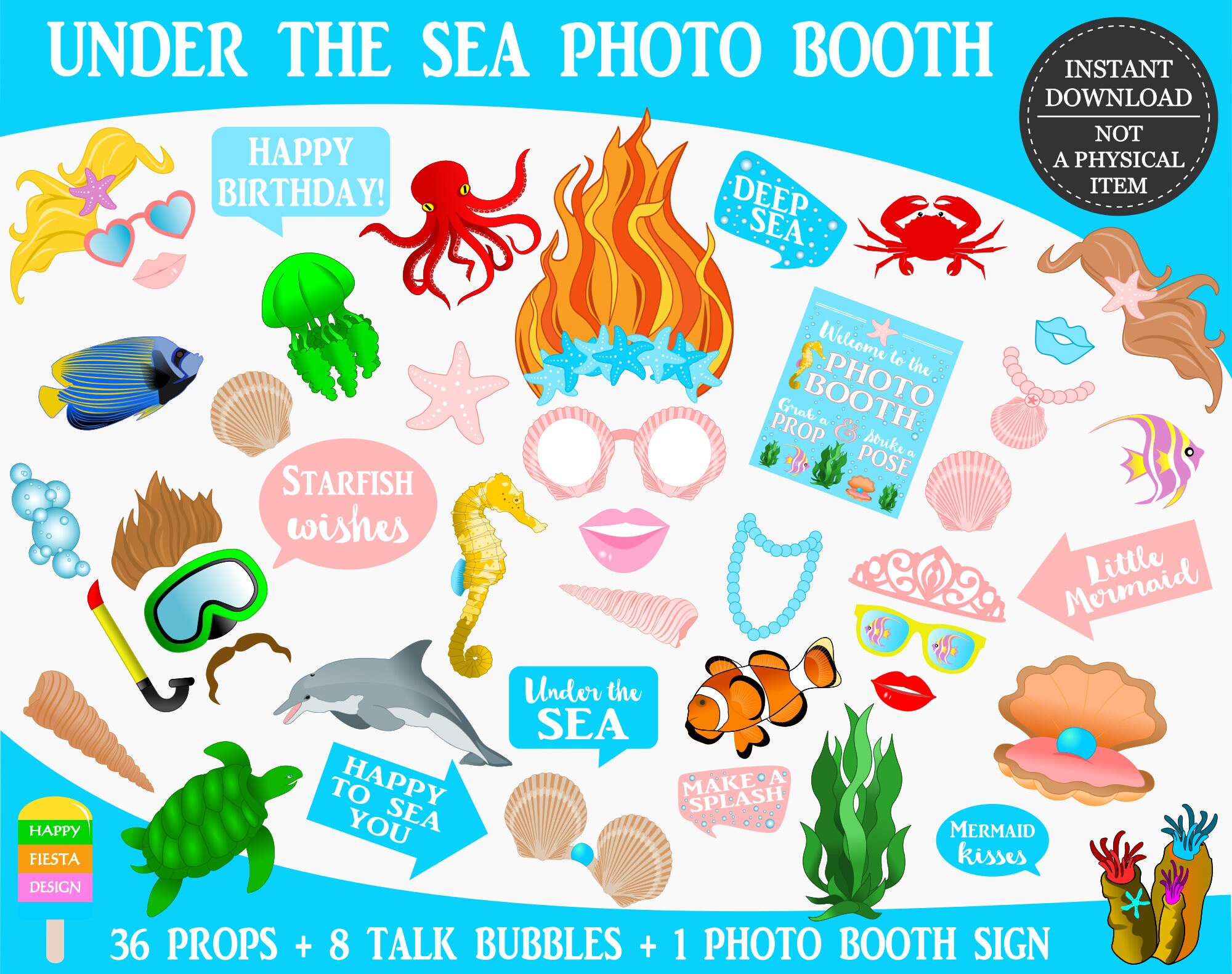 PRINTABLE Under The Sea Photo Booth PropsMermaid Photo