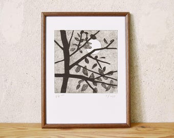 moon series 8 · original linocut · Limited Edition · DIN A5
