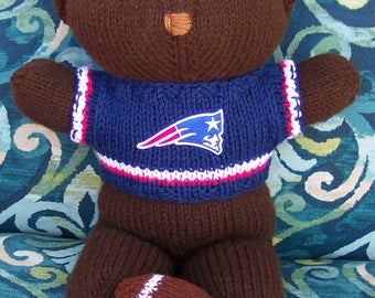 Bear, New England Patriots, Superbowl Bear, Baby Boy Bear, Shower Gift, Birthday Gift, Keepsake Bear, Souvenir Bear, Valentines Day