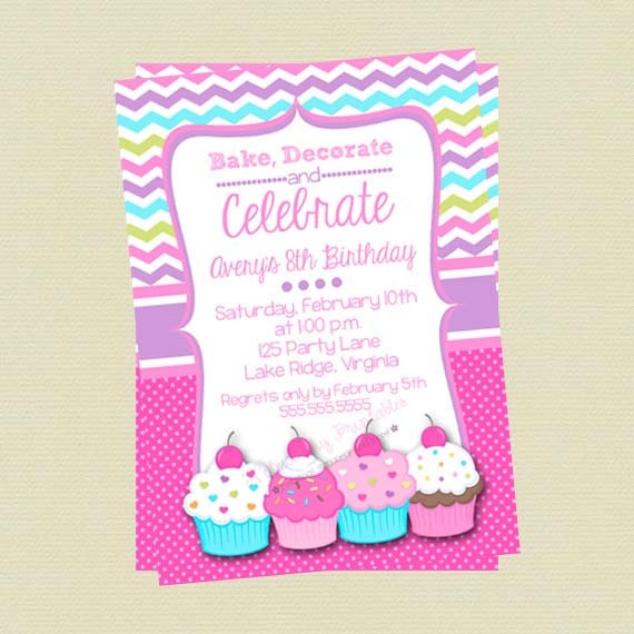 items-similar-to-cupcake-birthday-invitation-cupcake-decorating