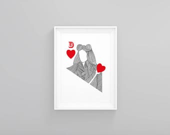 "Queen of hearts" decorative poster A4