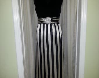 Vintage dress, vintage evening gown, vintage gown, 1940's evening gown, vintage black dress, black and white dress,